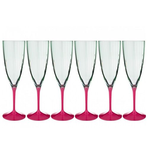 

Набор бокалов для шампанского Арти М, Розовый/зелёный, 674-670 Kate optic (6 шт.) 220мл розовый/зелёный