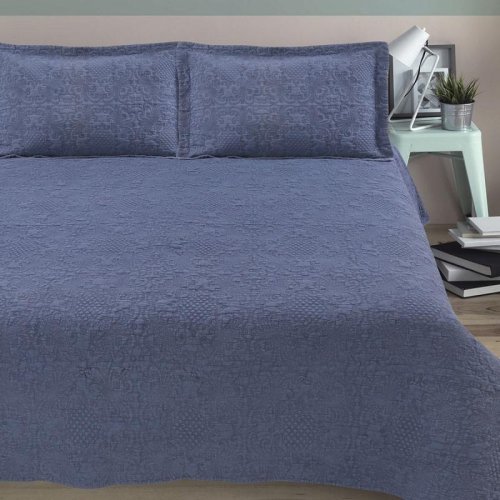 

Покрывало АРИЯ, Индиго, Viento 250*260 и 2 наволочки 50*70 индиго