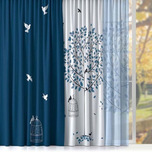 

Шторы Праймтекс, Голубой, Волшебная ночь ДТ016 Ш0050/1 КШК037 42 Dove Vual Loft голубой